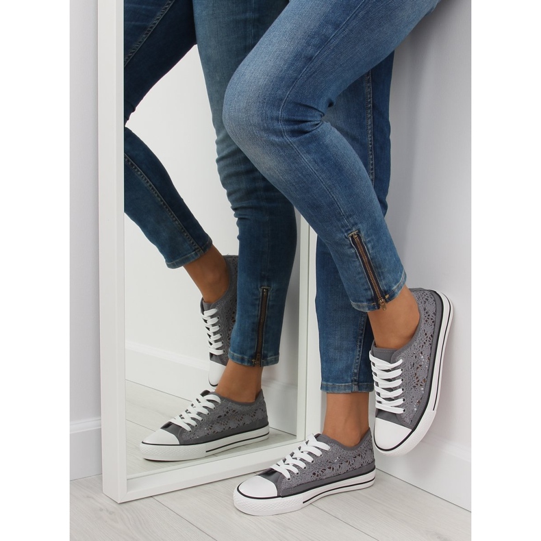 Harmaa pitsiset naisten tennarit NB89P harmaa 2