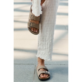 Evento Naisten flip flops kiinnittimillä korkkilavalla beige 2