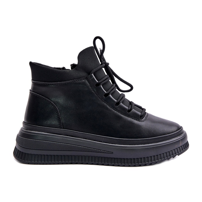 Kevyet nahkaiset urheilukengät Artiker-alustalla 55C1041 musta 4