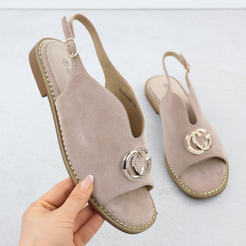 Naisten sandaalit, jotka on rakennettu beige sisustus 43329 potocki 1