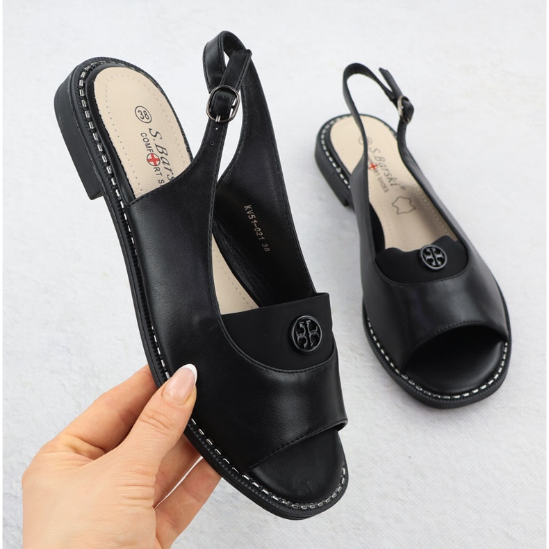 S.Barski Naisten sandaalit Czarne S. Barski KV51-021 musta 1