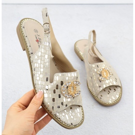 S.Barski Naisten nahka sandaalit Złote S. Barski KV51-096 kultainen 1