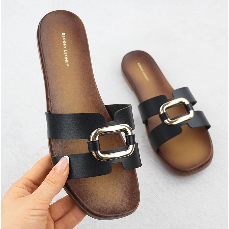 Naisten flip -koristeella mustan sergio leone sk077h 1