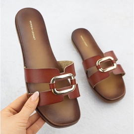 Naisten tohvelit koristeella ruskea sergio leone sk077h 1