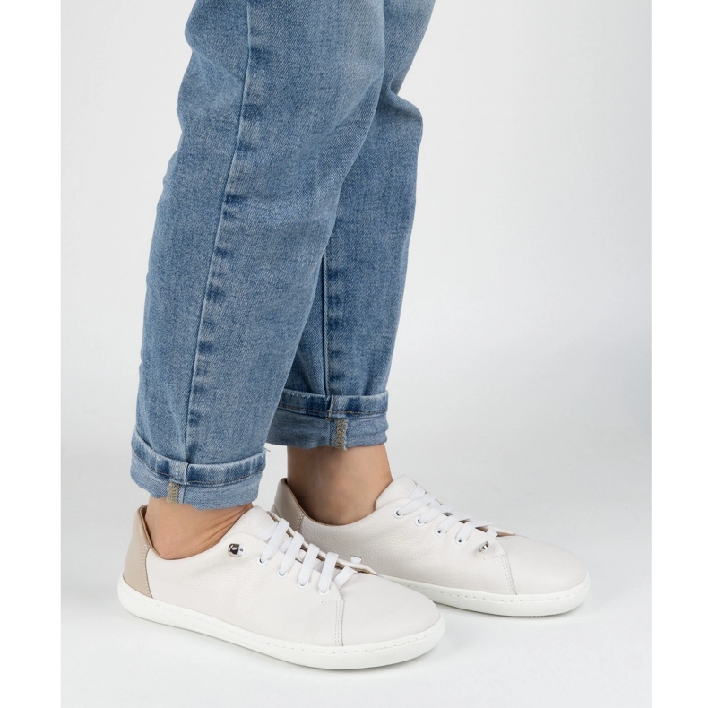 WASAK Naisten paljain jaloin kengät minimalistinen nahka 0771w valkoinen 2