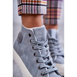 Big Star Naisten eristetty iso tähti EE274115 vaaleansininen lenkkarit 2