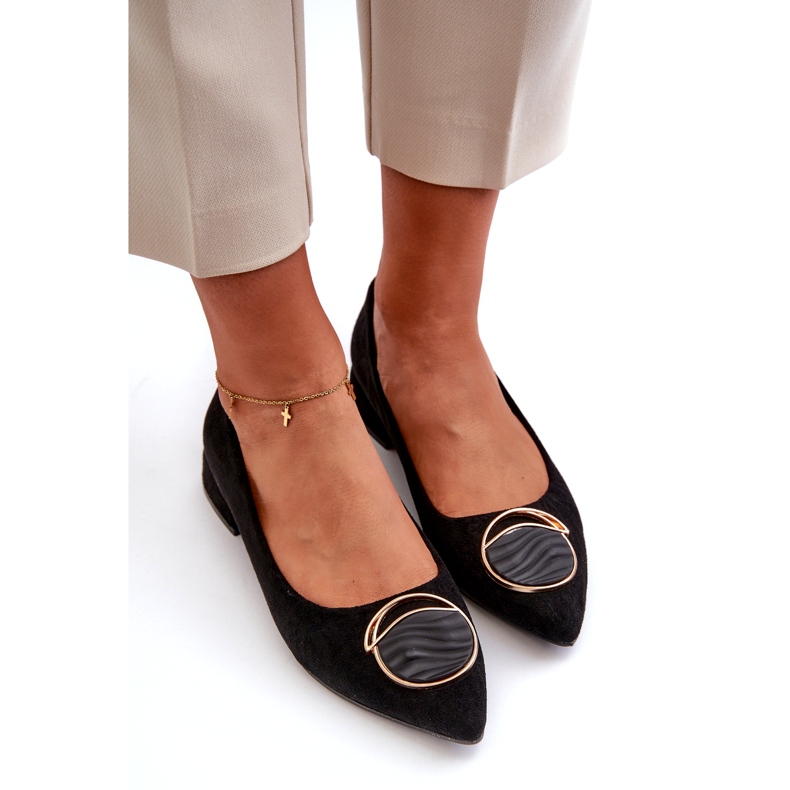 Naisten matalakorkoiset naisten pumput Eco-Eco-S.Barski KV27-037 Black -sovelluksella musta 3