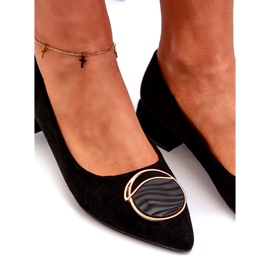 Naisten matalakorkoiset naisten pumput Eco-Eco-S.Barski KV27-037 Black -sovelluksella musta 4