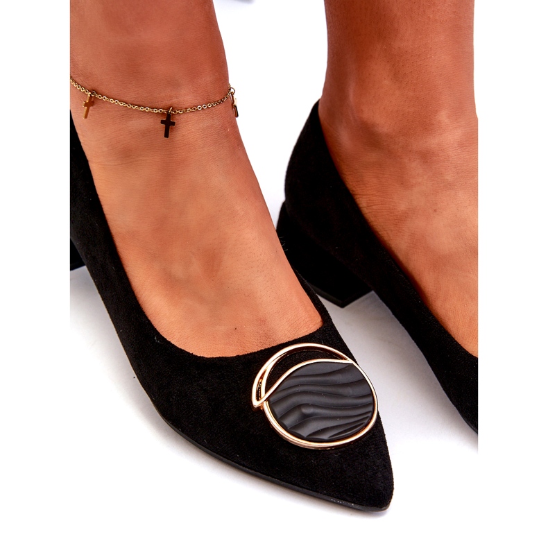 Naisten matalakorkoiset naisten pumput Eco-Eco-S.Barski KV27-037 Black -sovelluksella musta 4