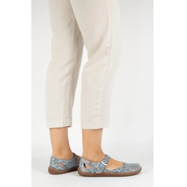 Olivier Naisten paljain jaloin kengät, jotka on valmistettu luonnollisesta nahasta, painettuna 1284 sininen 1