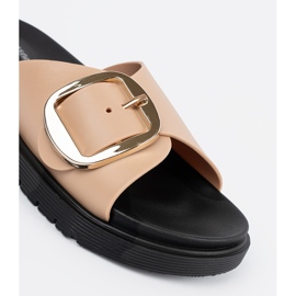 Seastar Beige naisten läppä, jossa on kultainen solki 1