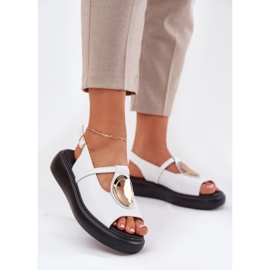 S.Barski Nahka tyylikäs naisten sandaalit S. Barski Gr51-603 Valkoinen 2