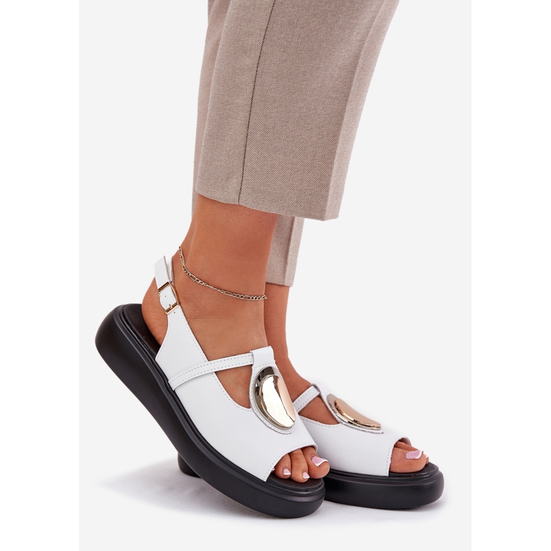 S.Barski Nahka tyylikäs naisten sandaalit S. Barski Gr51-603 Valkoinen 1