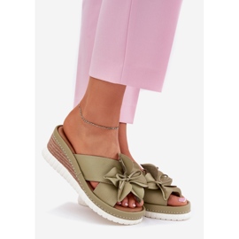 ARTIKER Naisten nahkakiilat koristeellinen kukka Artikemer 52C0503 Green vihreä 1