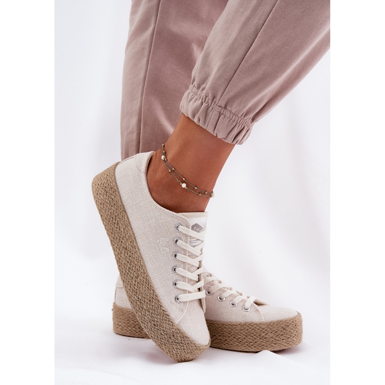 Naisten lenkkarit laiturilla Lee Cooper LCW-25-02-3284 Braidin kanssa beige 2