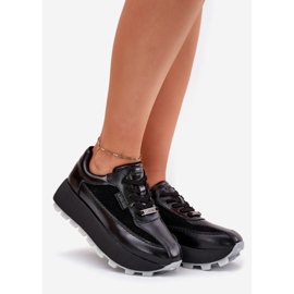 Naisten nahka-lenkkarit Big Star RR274873 Hi-Polish System Black Platform musta 1