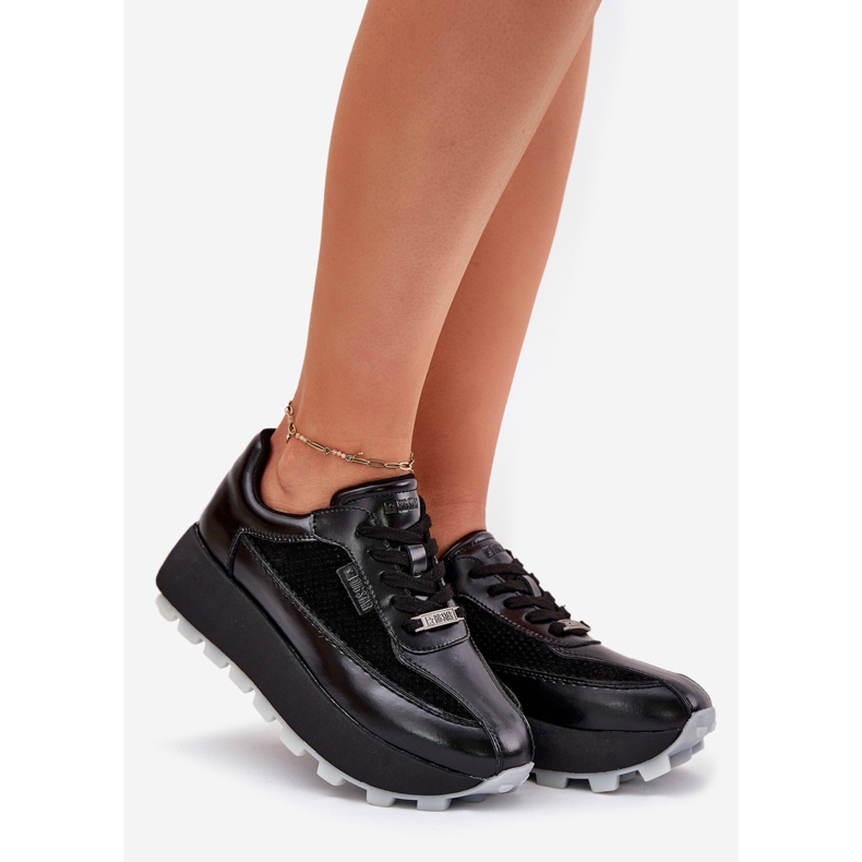 Naisten nahka-lenkkarit Big Star RR274873 Hi-Polish System Black Platform musta 1