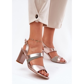 Naisten sandaalit Sergio Leone Sk866 Pink Pillarissa kultainen 2