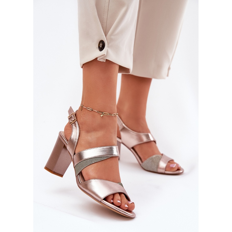 Naisten sandaalit Sergio Leone Sk866 Pink Pillarissa kultainen 2