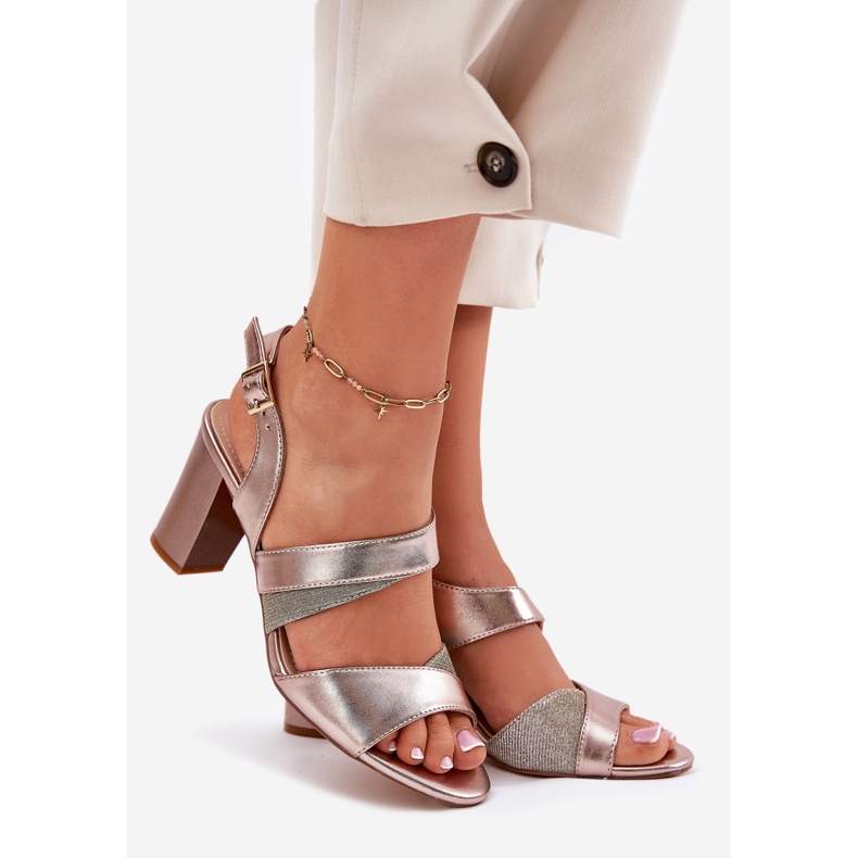Naisten sandaalit Sergio Leone Sk866 Pink Pillarissa kultainen 1