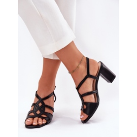 Naisten korkean korotetut sandaalit Sergio Leone Sk884 musta 2