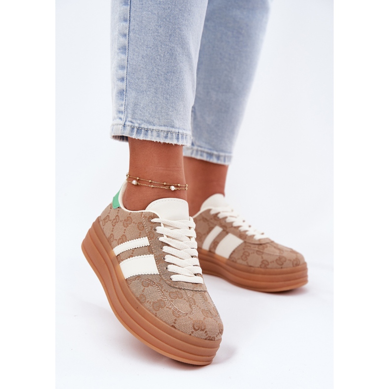 Matalat lenkkarit Khaki -alustalla beige 2