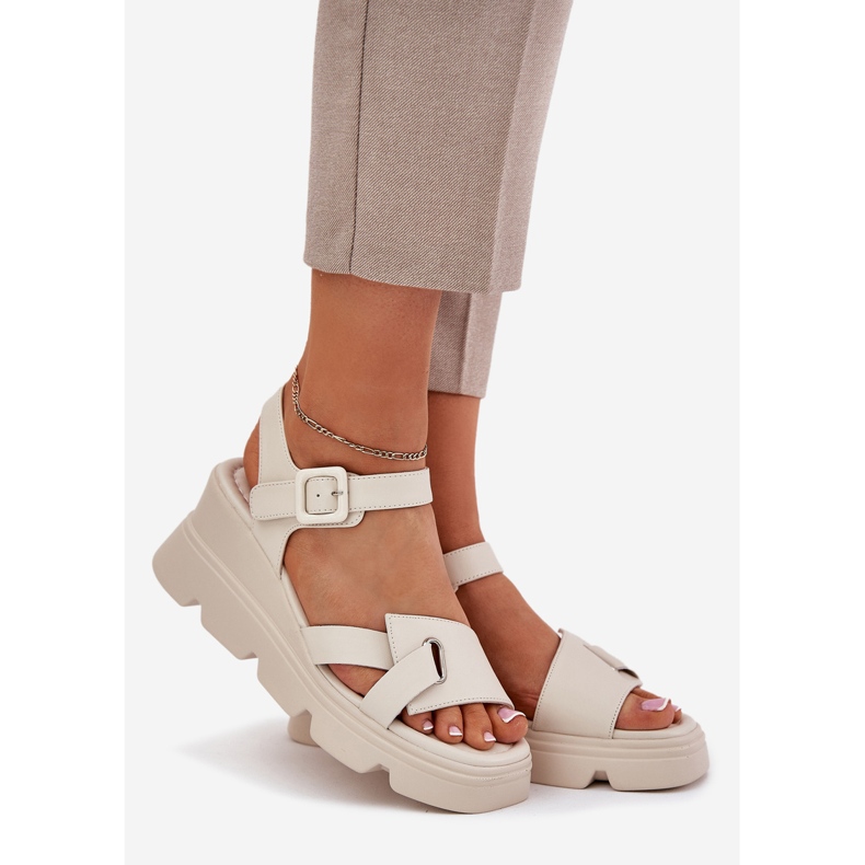 Naisten nahkaiset sandaalit muinaiselle Artikerille 54c1624 beige 1