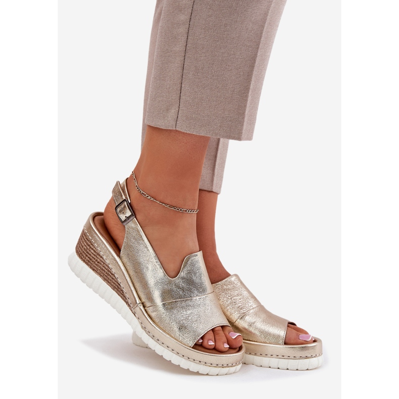 ARTIKER Naisten nahkaiset sandaalit Wedge Artker 56C0920 -kultaa varten kultainen 1