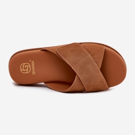 Naisten flip flops lavalla kamelin toisiinsa kietoutuvilla raidoilla ruskea 2