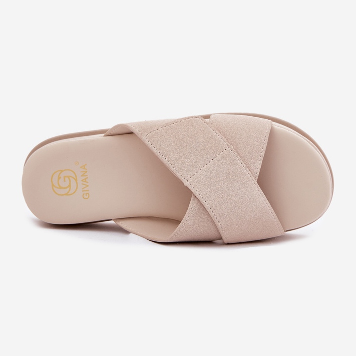 Naisten flip flops lavalla kietoutuneilla beige -raidoilla 2