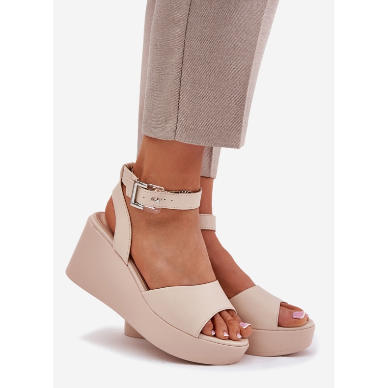 Naisten sandaalit Wedge Beige 1