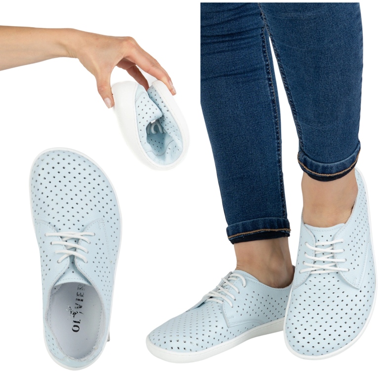 Olivier Paljain jaloin naisten minimalistiset aukiot kengät 1288pol sininen 2