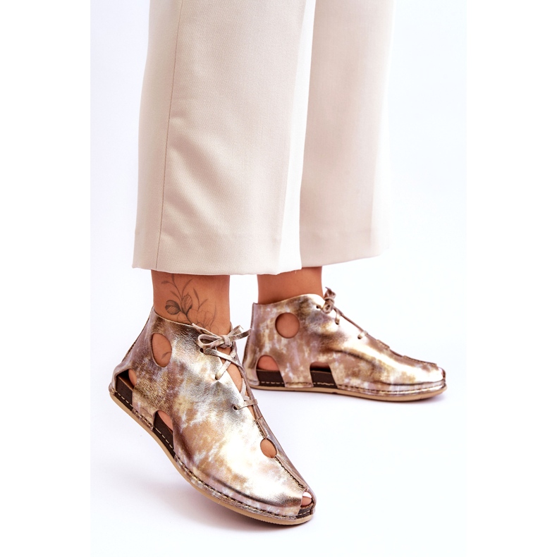 Maciejka vaaleat nahkasaappaat 03426-42 kultaa kultainen 1