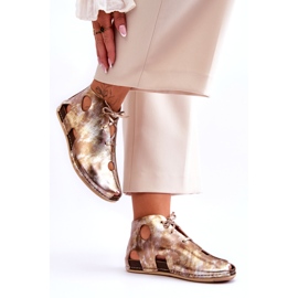 Maciejka vaaleat nahkasaappaat 03426-42 kultaa kultainen 2