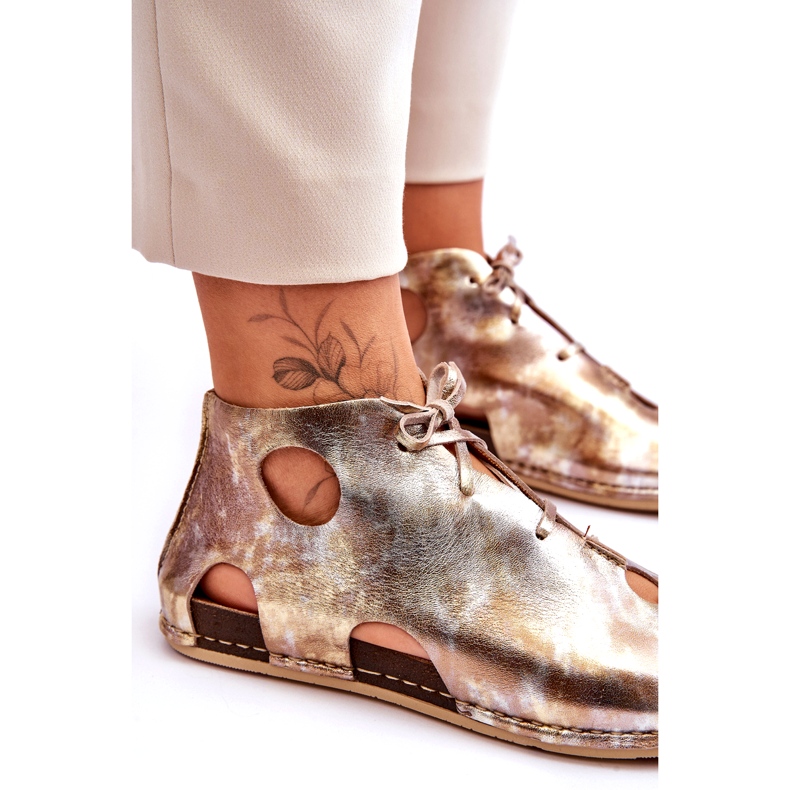 Maciejka vaaleat nahkasaappaat 03426-42 kultaa kultainen 3