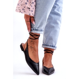 Naisten sidotut balleriinit mustat sandaalit 5 Naisten sidotut balleriinit mustat sandaalit 5