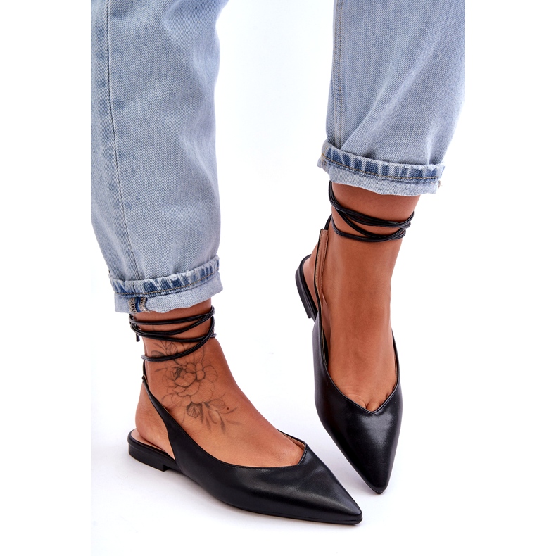 Naisten sidotut balleriinit mustat sandaalit 3