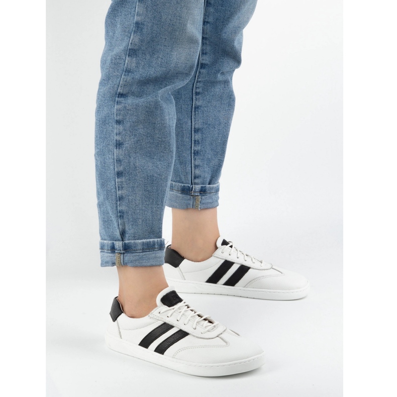 Naisten nahkakengät Joker blackorwhite valkoinen - minimalistiset lenkkarit Olivier 1