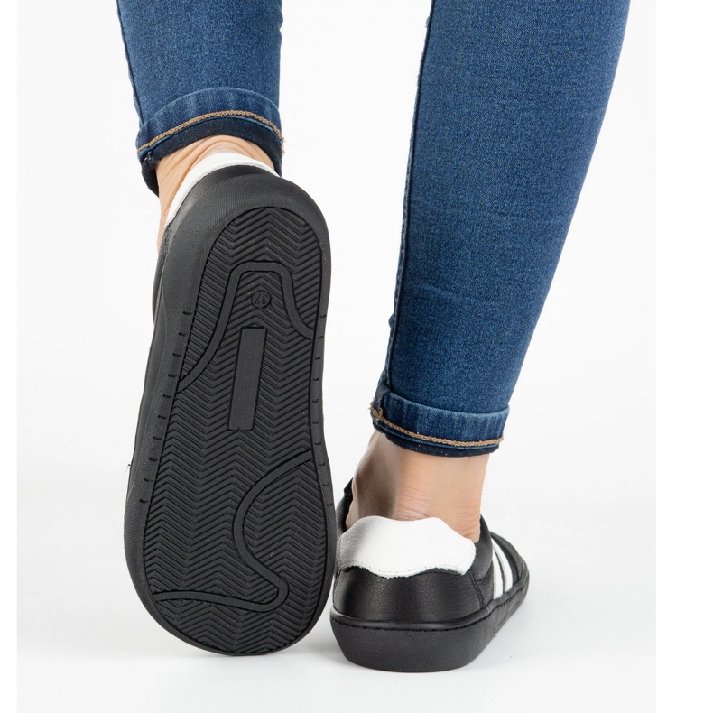 Naisten nahkakengät Joker blackorwhite musta - minimalistiset lenkkarit Olivier 2