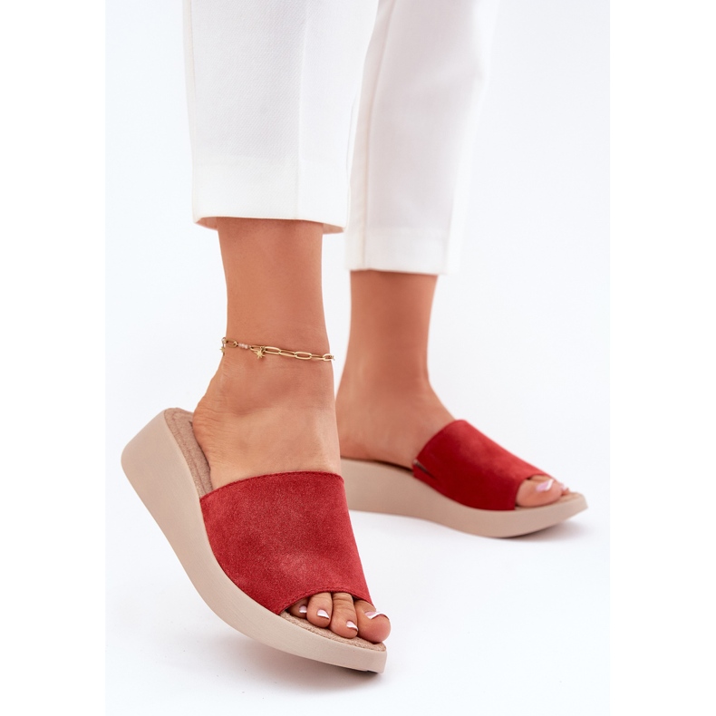 Naisten mokkahousut Panto Fino RR267040 -kiilassa punainen 2