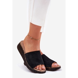 Naisten mokkanahka -Panto Fino RR267043 Mustat kiilat 1