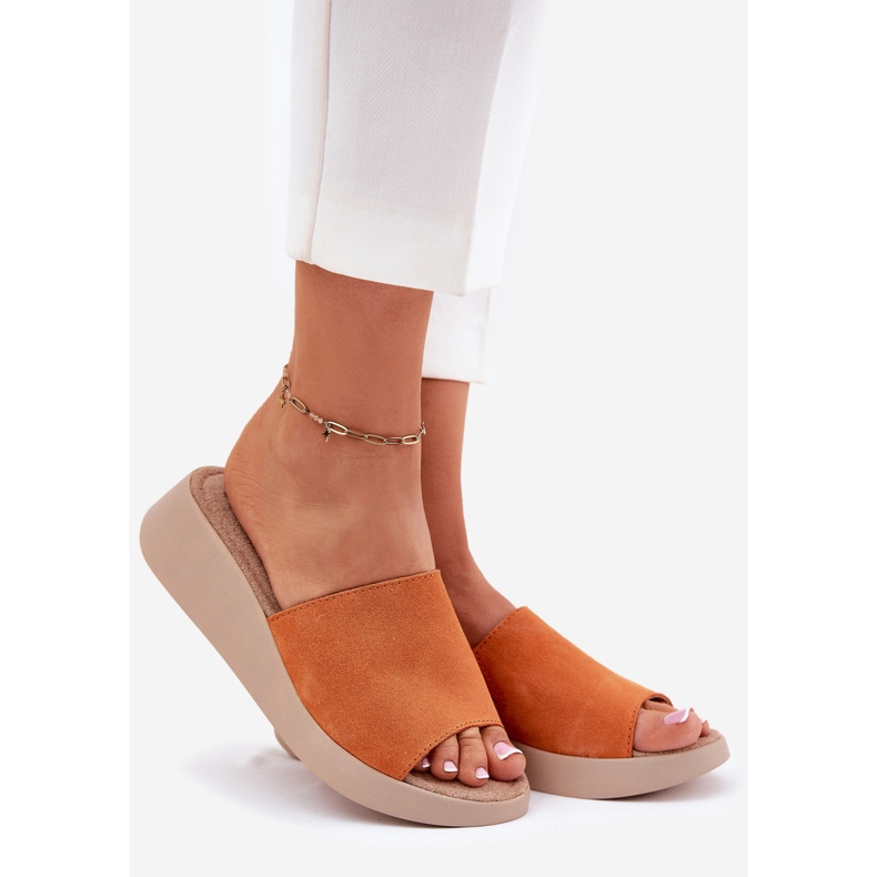 Naisten mokkahousut Panto Fino RR267039 -kiilassa oranssi 1