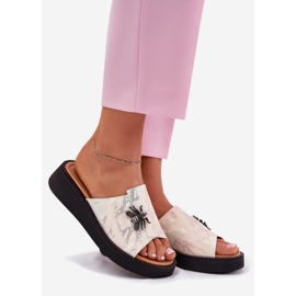 Naisten nahkatohvelit Vinceza 66752 beige -rintakorulla 1