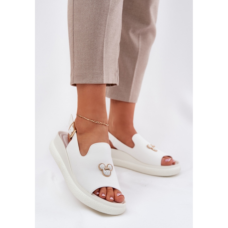 Vinceza Naisten nahkaiset sandaalit, joissa on Vincez 66757 valkoinen sisustus 2
