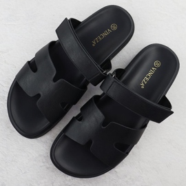 Naisten musta flip flops Vinceza 17401 3