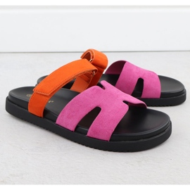 Naisten flip flops vaaleanpunainen oranssi Vinceza 17401 2