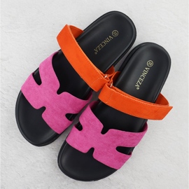 Naisten flip flops vaaleanpunainen oranssi Vinceza 17401 3