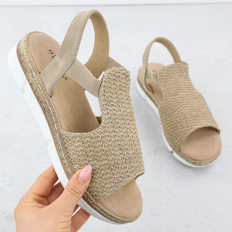 EVento Naisten sandaalit laiturilla liukastui beige 8828 beige 1