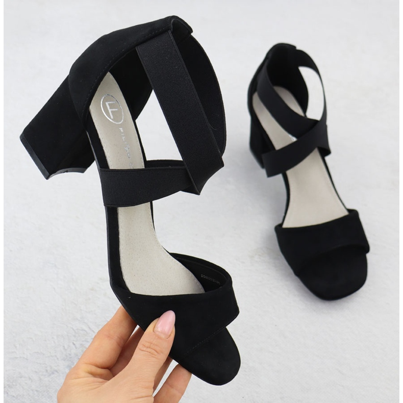 Naisten sandaalit postitse liukastui mustalle elastics Filippo DS6920 1
