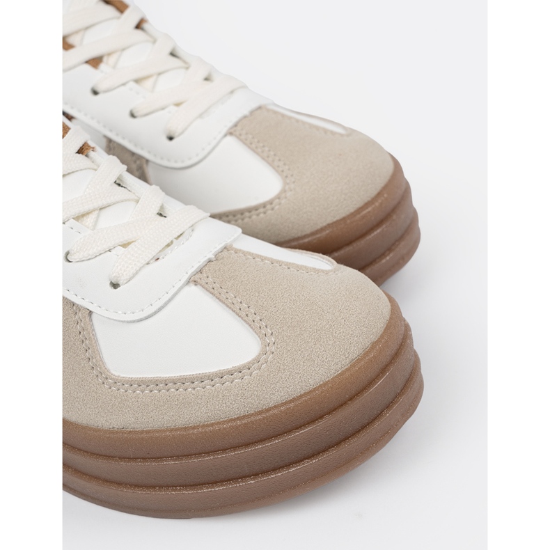 Shelvt Naisten urheilukengät paksumpi pohja valkoinen 1